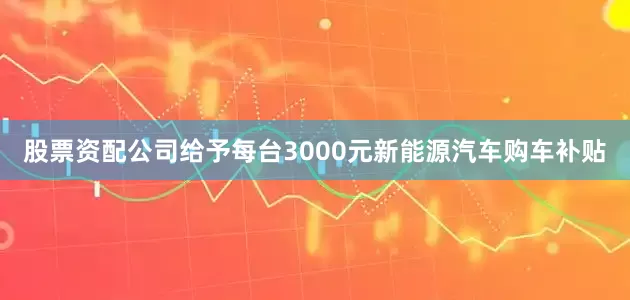 股票资配公司给予每台3000元新能源汽车购车补贴